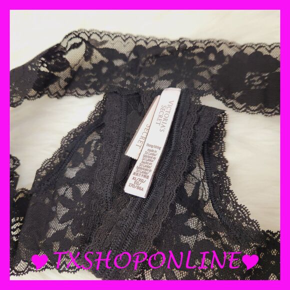 💗👙Victoria's Secret black lace thong pantie 👙💗NWT - Picture 7 of 7